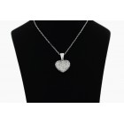 0.78 Cts. Puffed Diamond Heart Pendant